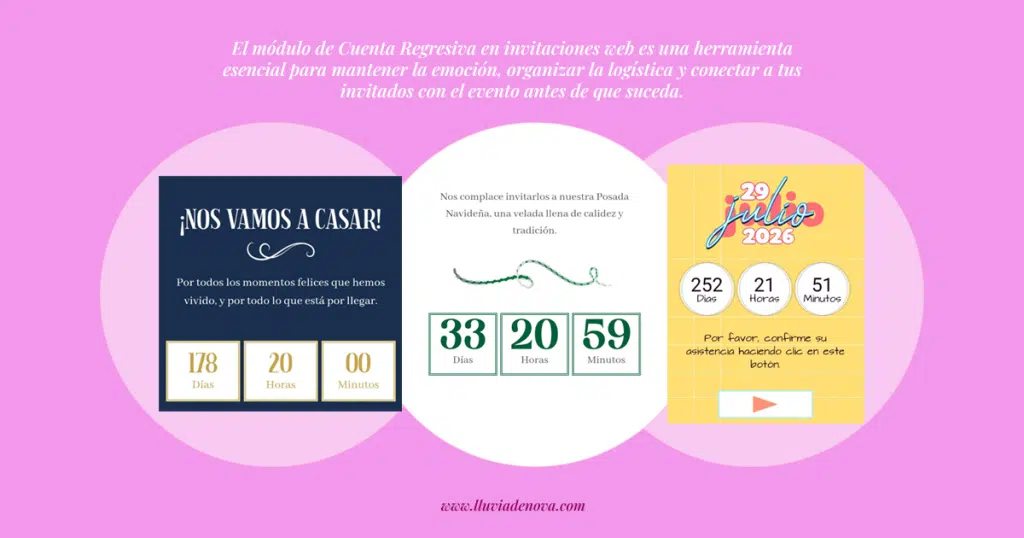 Módulo de Cuenta Regresiva en Invitaciones Web: Mantén la Expectativa de tus Invitados