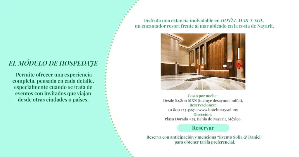 Módulo de Hospedaje en Invitaciones Web: Comodidad y Organización en un Solo Lugar
